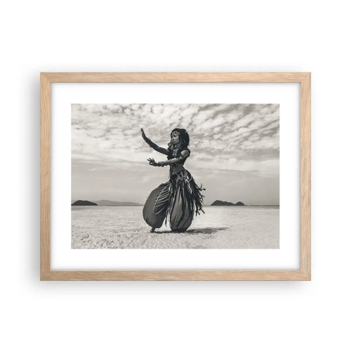 Poster in light oak frame - Dance of Southern Islands - 40x30 cm