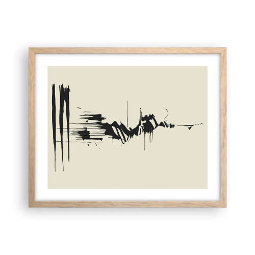 Poster in light oak frame - Hasty Abstract - 50x40 cm