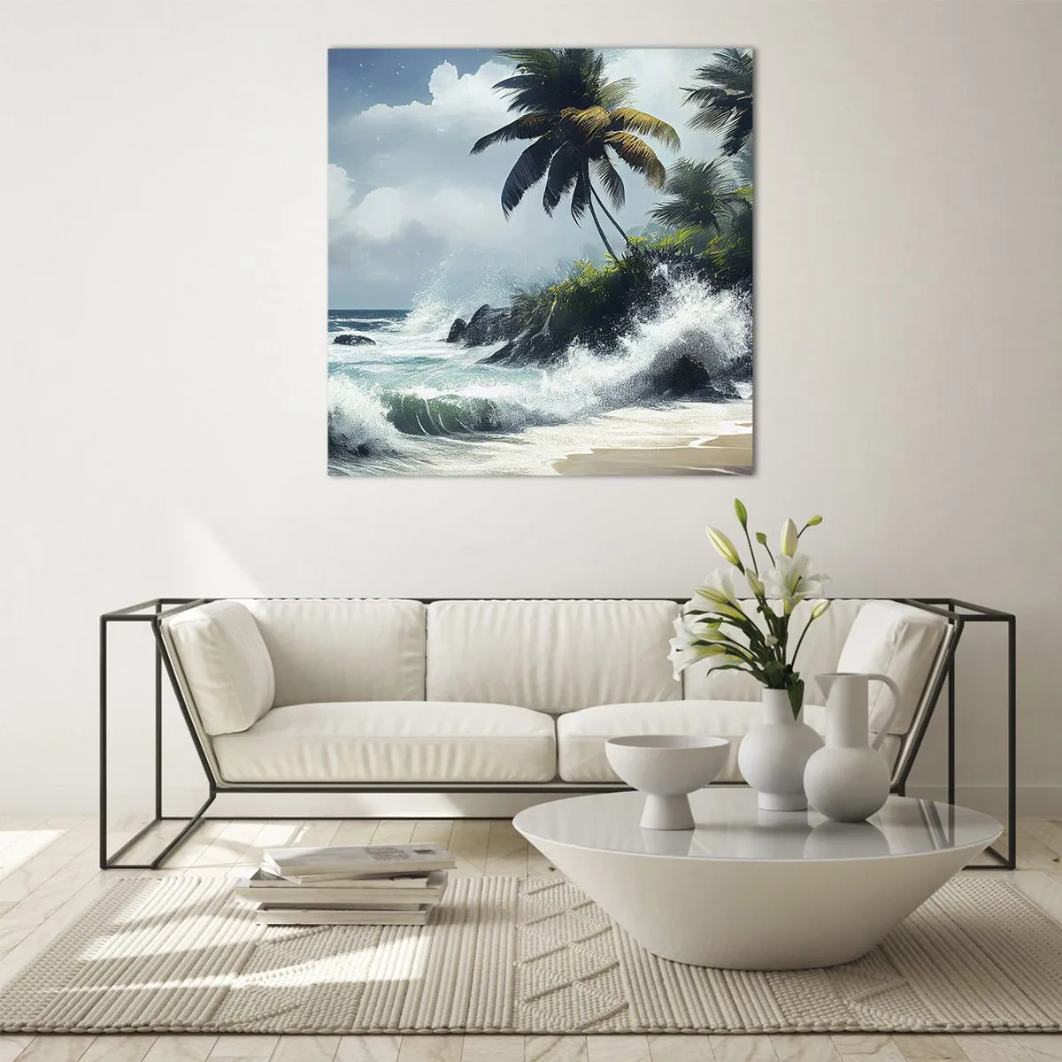 Glass picture - On a Tropical Shore - 60x60 cm