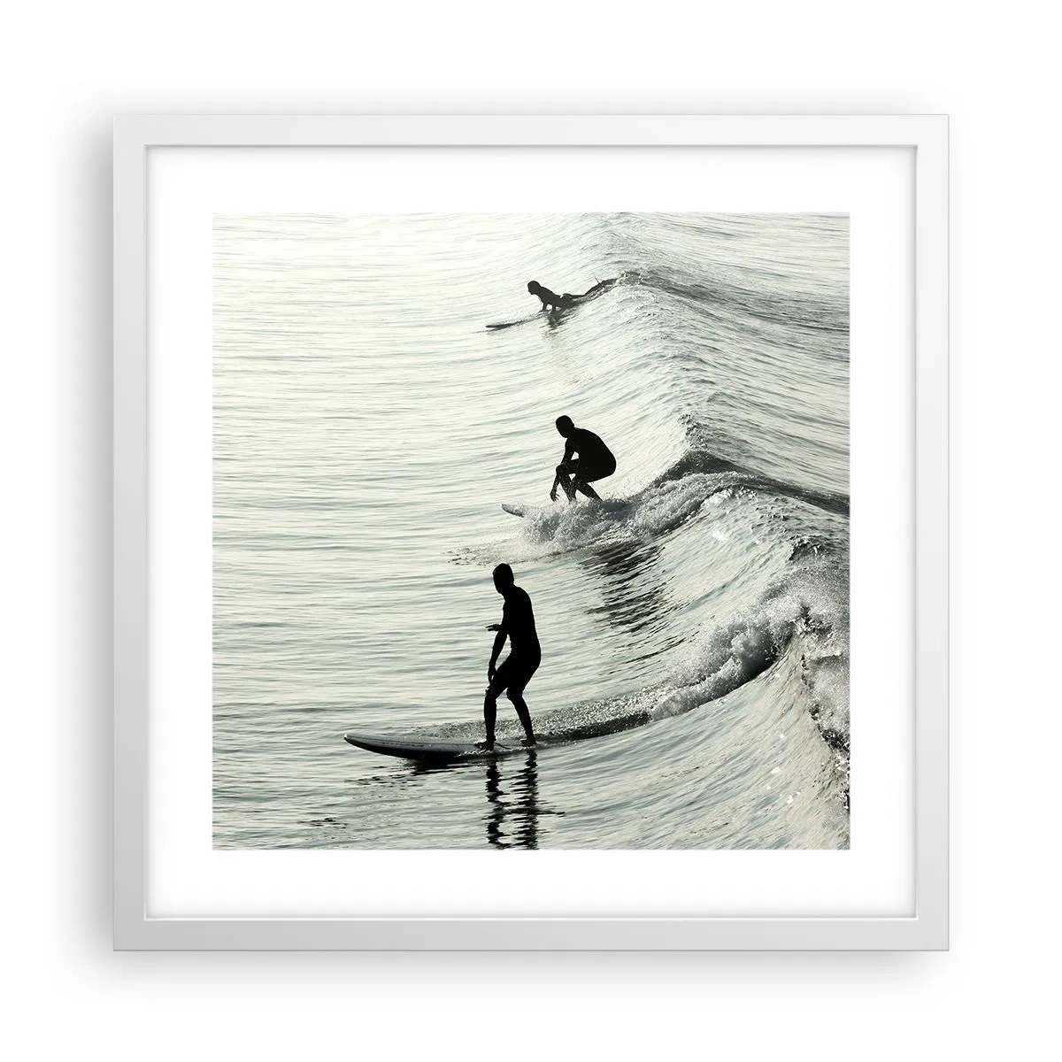 Poster in white frmae - Meeting the Wave - 40x40 cm