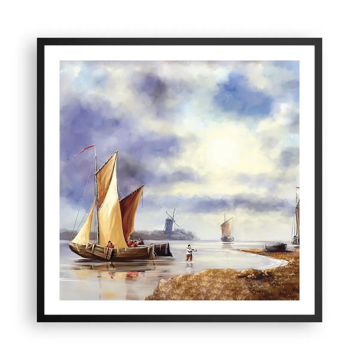 Poster in black frame - Return of Sailors - 60x60 cm