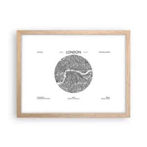 Poster in light oak frame - Anatomy of London - 40x30 cm