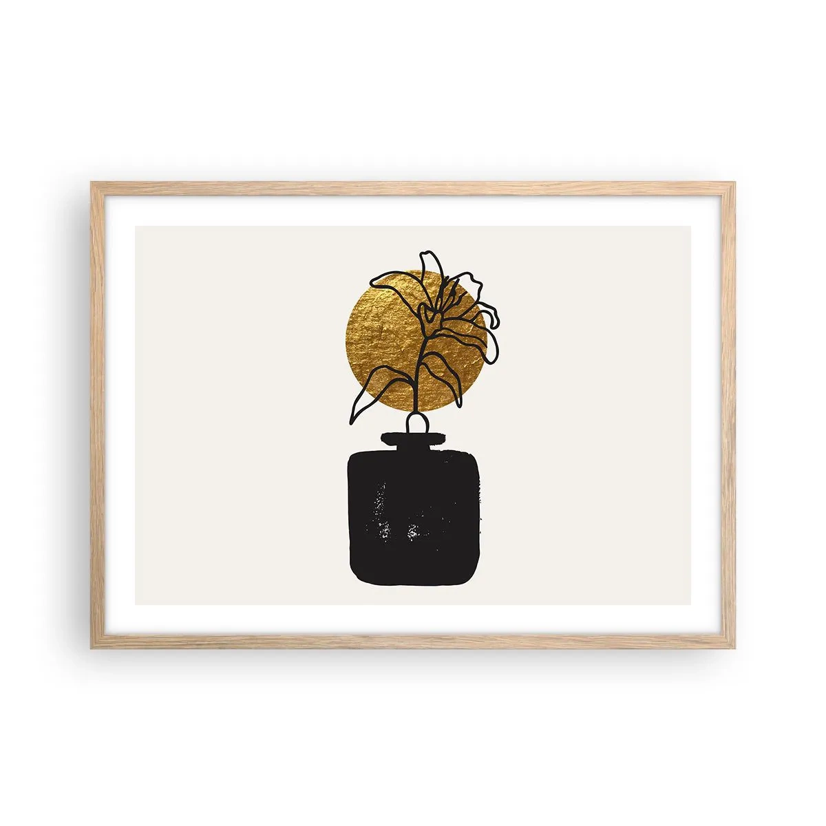 Poster in light oak frame - Beauty Precious as Gold - 70x50 cm