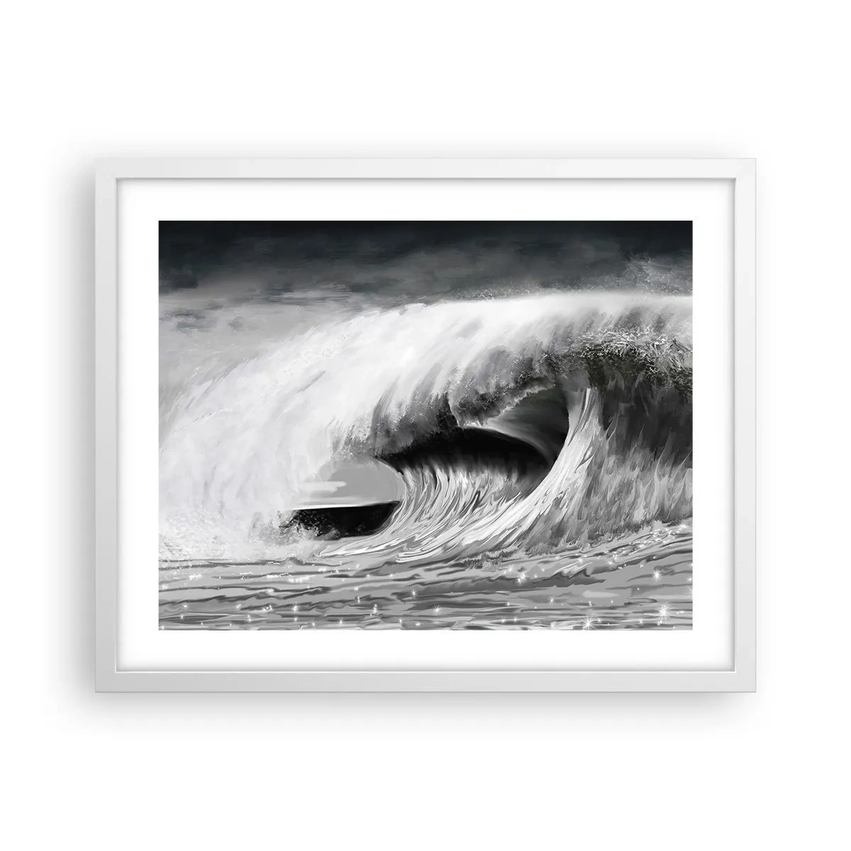 Poster in white frmae - Wrath of the Ocean - 50x40 cm