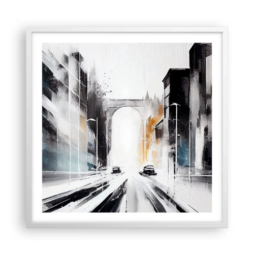 Poster in white frmae - Study of a City: Architecture and Movement - 60x60 cm