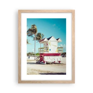 Poster in light oak frame - Beautiful Day before You - 30x40 cm