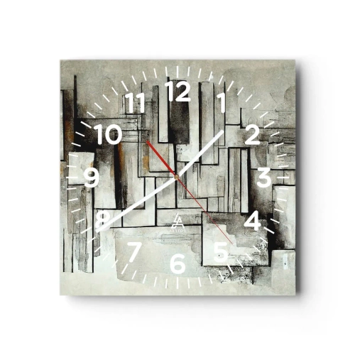 Wall clock - Clock on glass - Power of Simplicity - 40x40 cm
