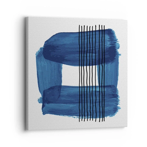 Canvas picture - Blue and Black Composition - 30x30 cm
