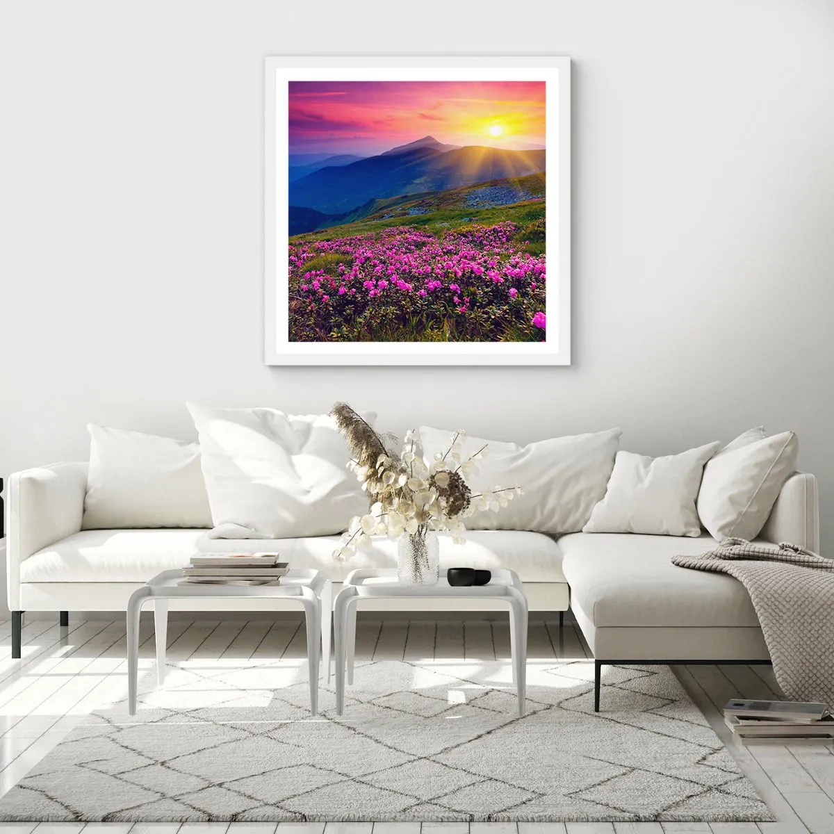 Poster in white frmae - Surrounded by Mountain Pine and Herbs - 40x40 cm