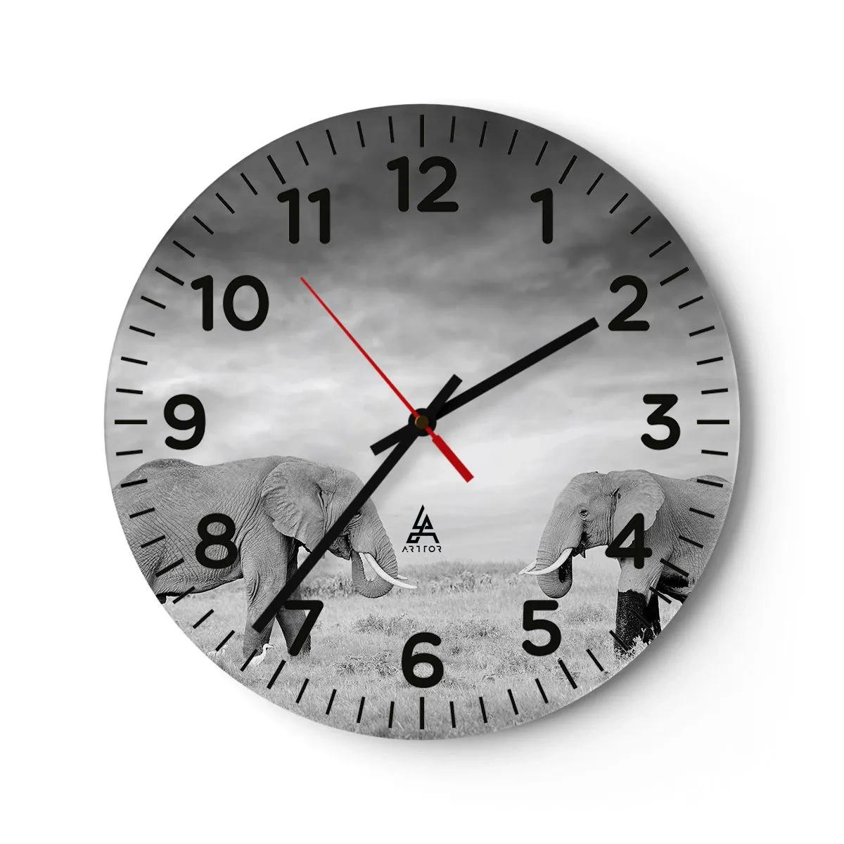 Wall clock - Clock on glass - Grey Is Beautiful - 40x40 cm