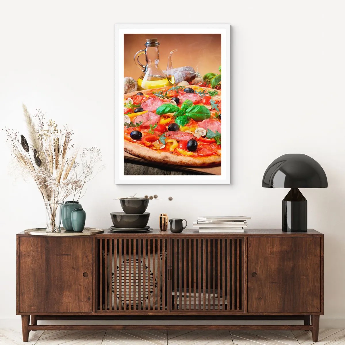 Poster in white frmae - With a Real Italian Flavouring - 30x40 cm
