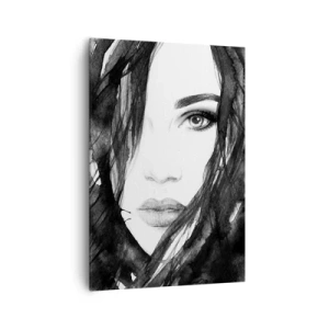 Canvas picture - Portriat of a Lady in  Black and White - 70x100 cm