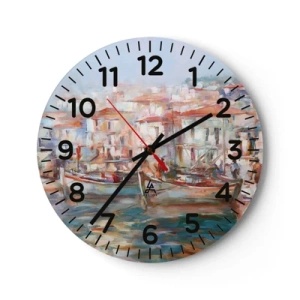 Wall clock - Clock on glass - Holidays in Pastel - 40x40 cm
