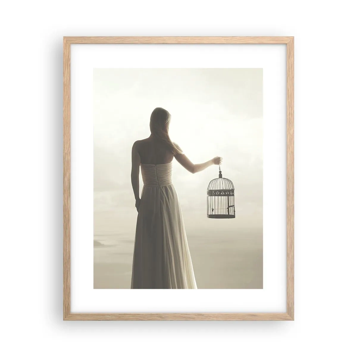 Poster in light oak frame - Be Free - 40x50 cm