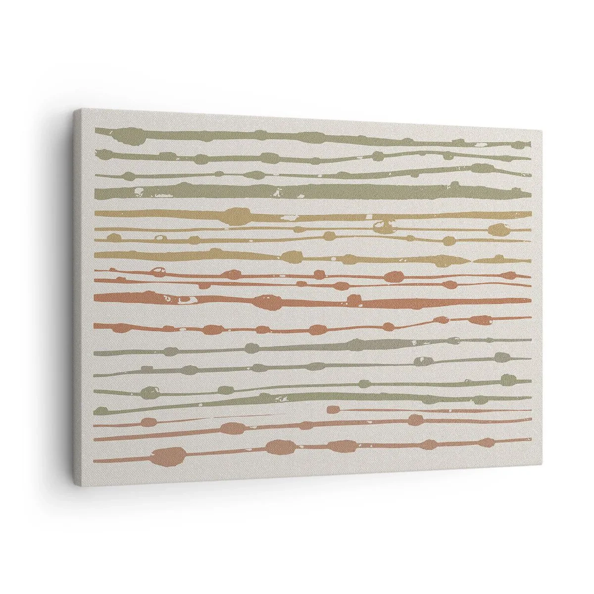Canvas picture - A pattern of lines in warm shades on a light background - 70x50cm - Musical Colour Notation - Modern wall decoration for the living room and bedroom ARTTOR