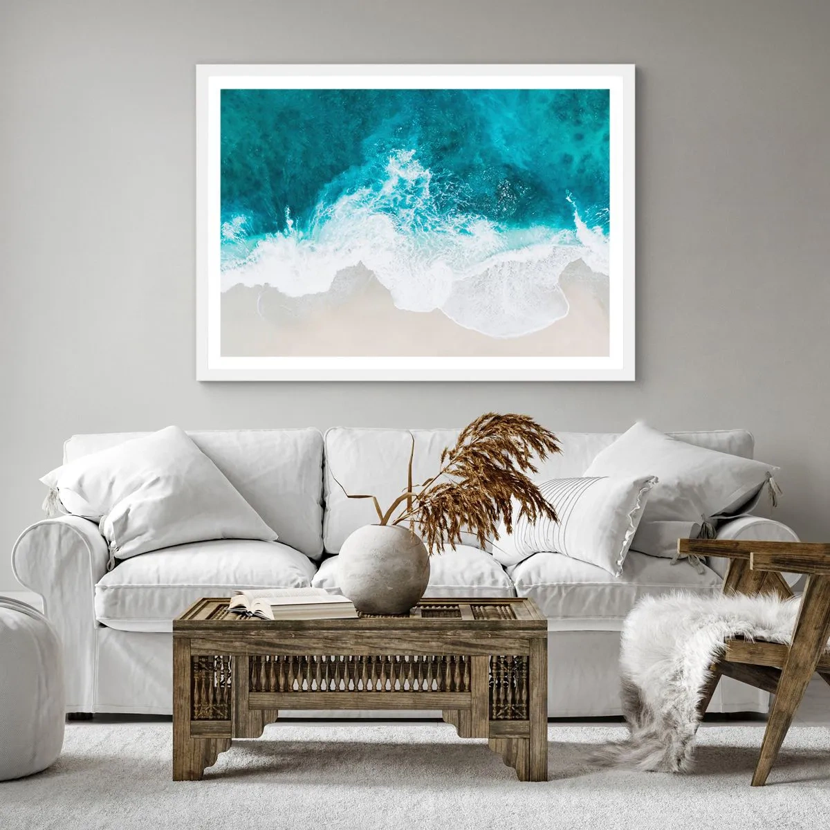 Poster in white frmae - Natural Caress - 60x60 cm