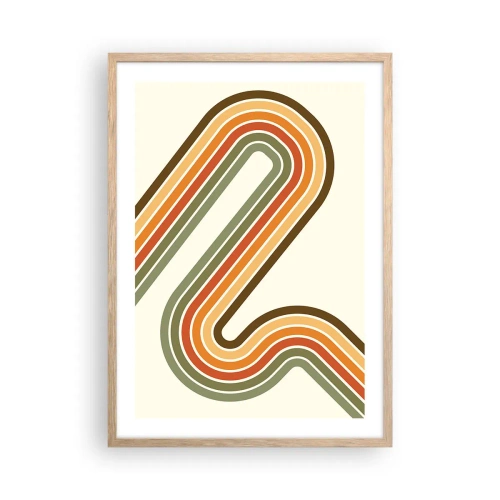 Poster in light oak frame - Zigzaging towards the Goal - 50x70 cm