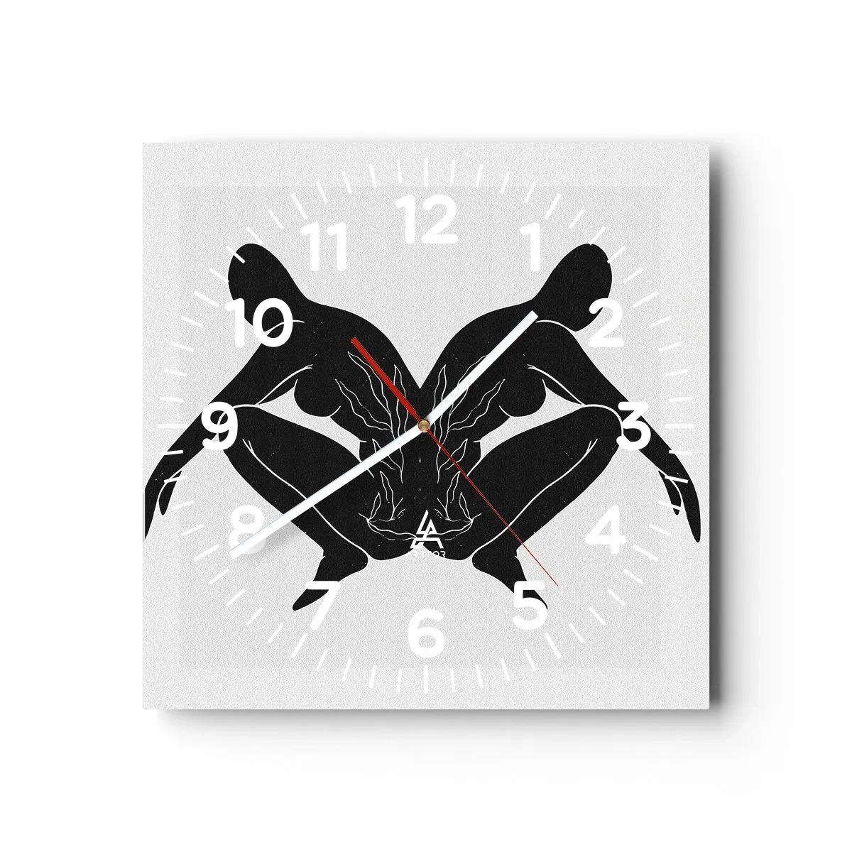 Wall clock - Clock on glass - Mutual Soul - 40x40 cm