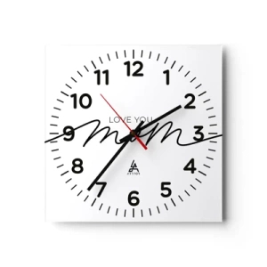 Wall clock - Clock on glass - Great Emotion - 30x30 cm