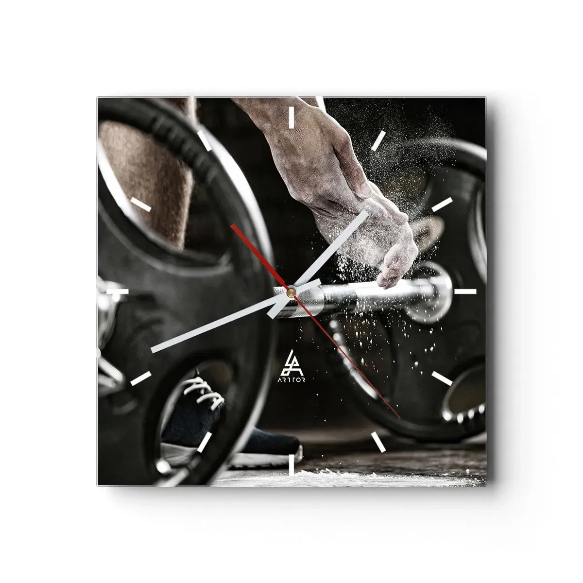 Wall clock - Clock on glass - Challenge Accepted! - 40x40 cm