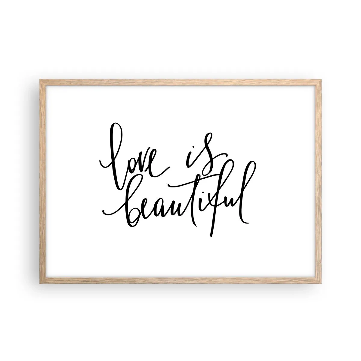 Poster in light oak frame - Read and Repeat - 70x50 cm