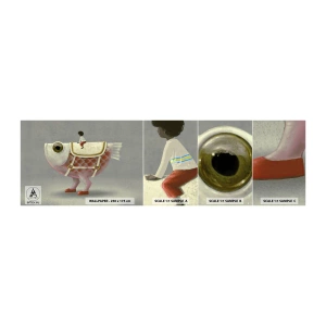 Photo Wallpaper Sample Standard Eco - Fish Jockey - Abstraction, Fish, For children - 100x30 cm