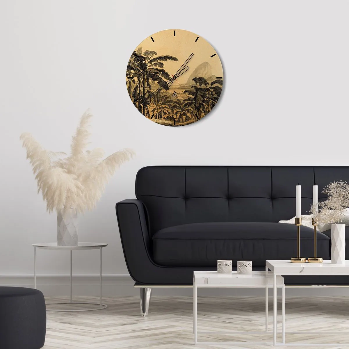 Wall clock - Clock on glass - In Colonial Character - 40x40 cm
