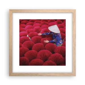 Poster in light oak frame - In the Rice Field  - 30x30 cm