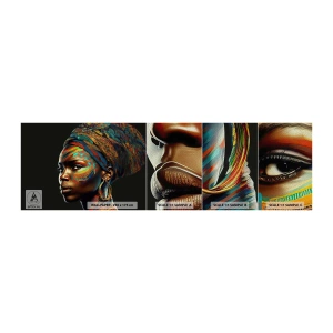 Photo Wallpaper Sample Premium Sand - African Queen - Turban, Tribes, African American - 100x30 cm