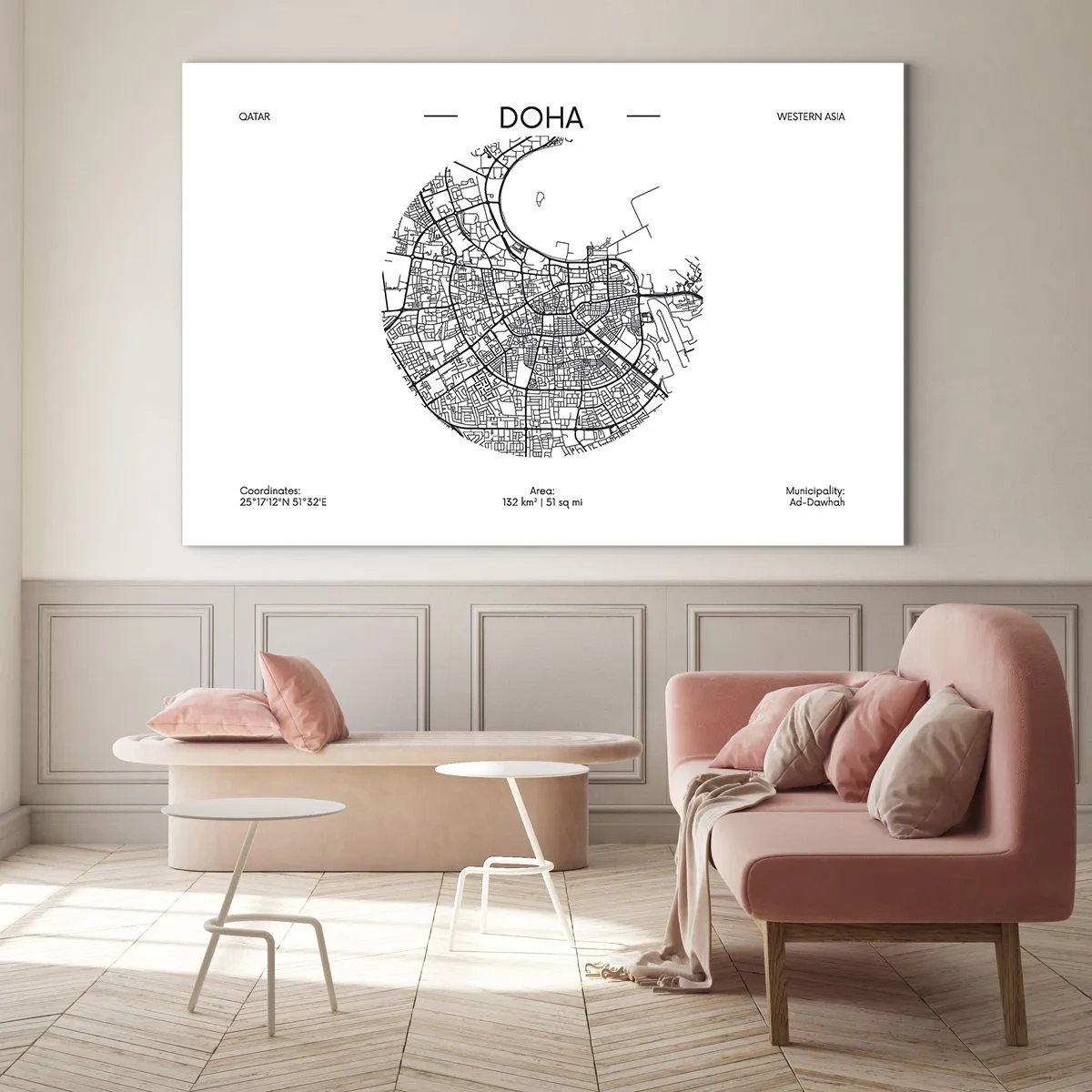 Glass picture - Anatomy of Doha - 100x70 cm