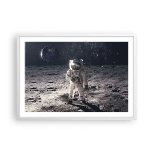Poster in white frmae - Greetings from the Moon - 70x50 cm
