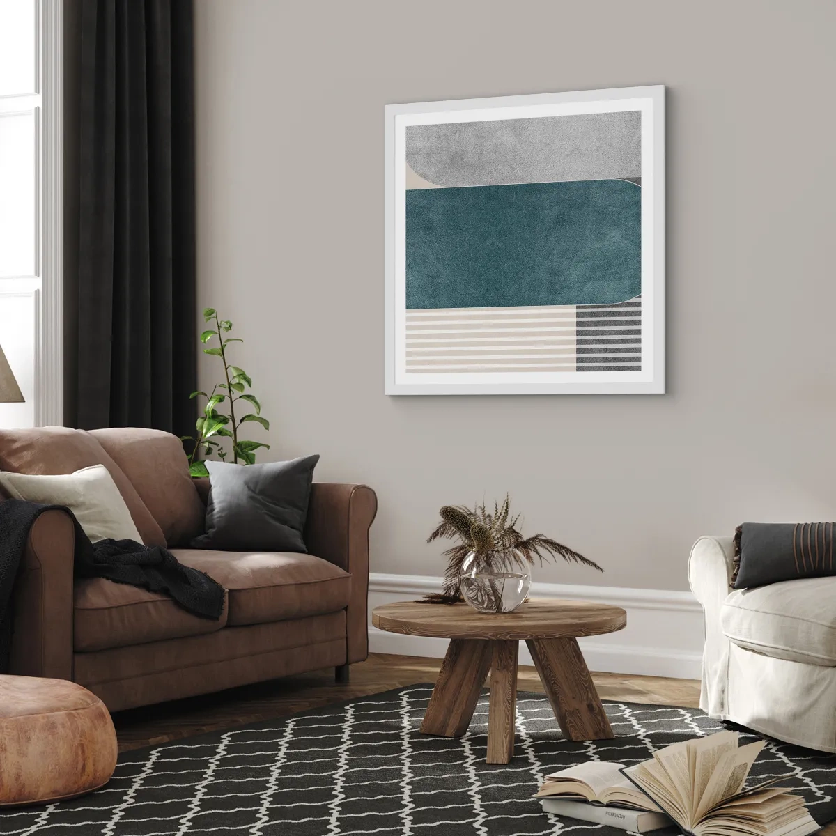 Poster in white frmae - Levelled Composition - 50x50 cm