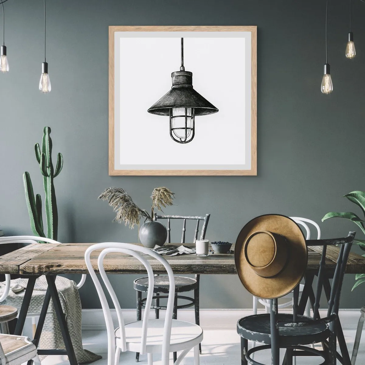 Poster in light oak frame - Like In the Old Days… - 30x30 cm