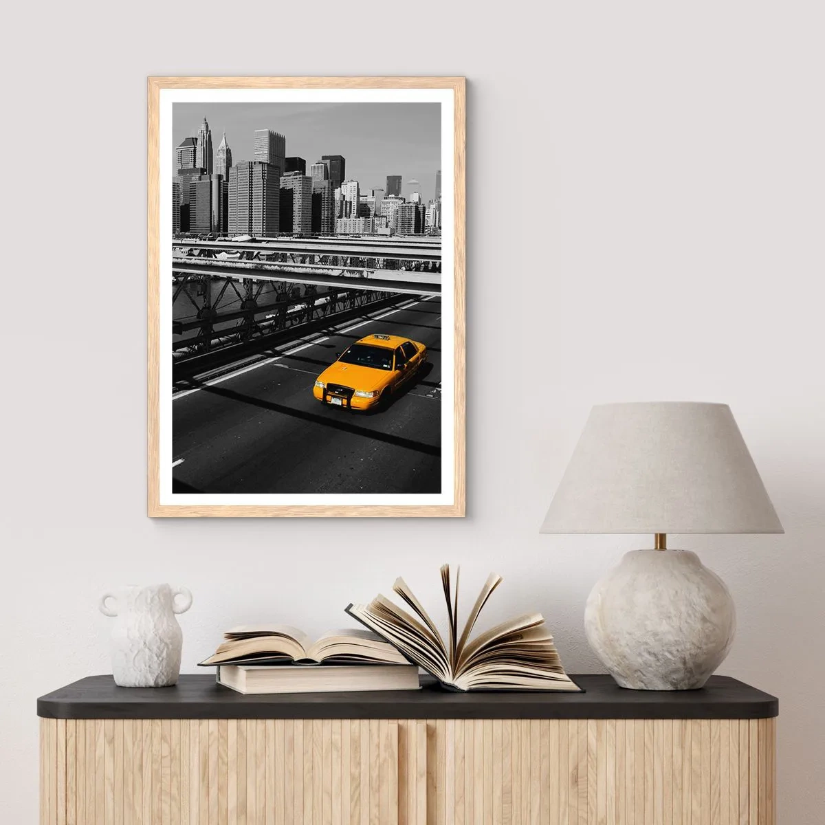 Poster in light oak frame - Colour of a Big City - 40x50 cm