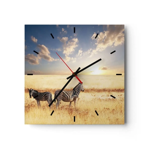 Wall clock - Clock on glass - Go away, Don't Disturb - 40x40 cm