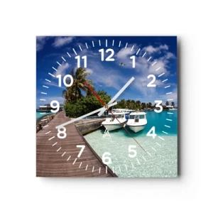 Wall clock - Clock on glass - So Paradise Exists - 40x40 cm