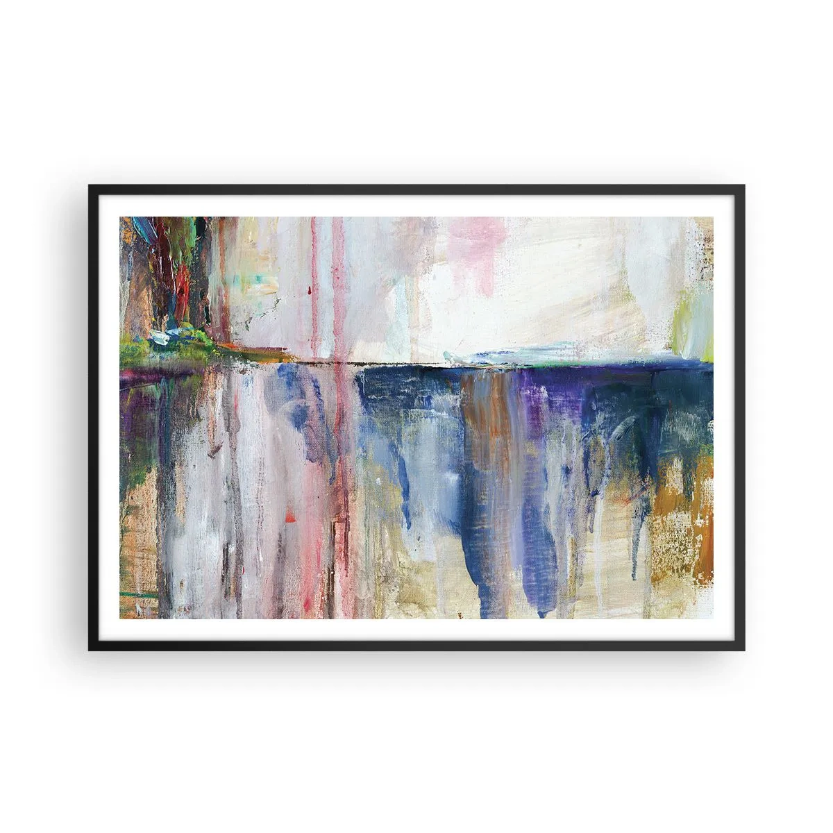 Poster in black frame - Colourful Impressions an Associations - 100x70 cm