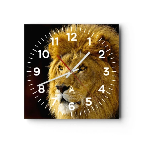 Wall clock - Clock on glass - Portrait of a King - 40x40 cm