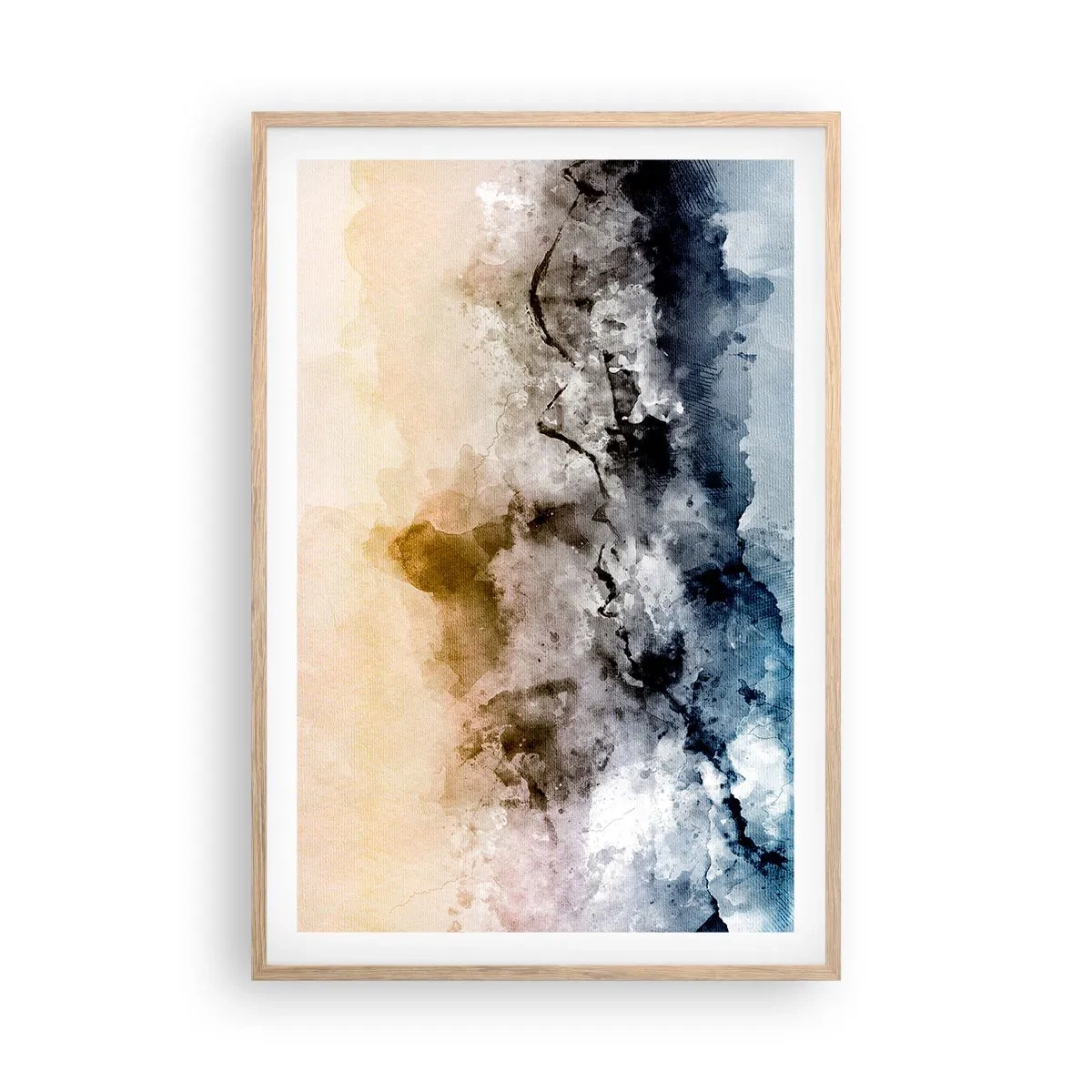 Poster in light oak frame - Drowned in Fog - 61x91 cm