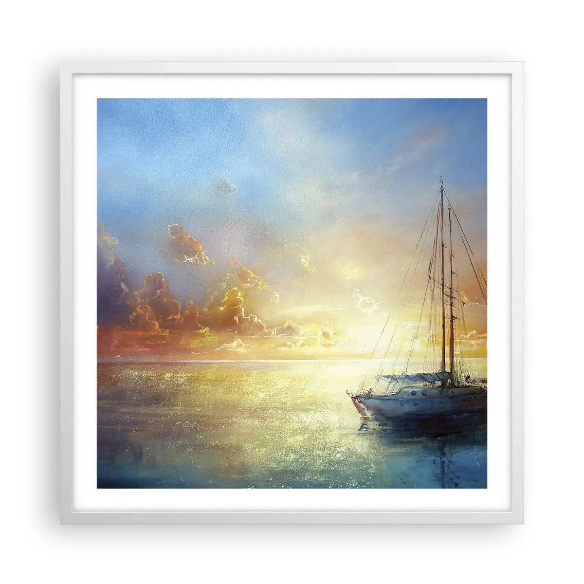 Poster in white frmae - In a Golden Bay - 60x60 cm