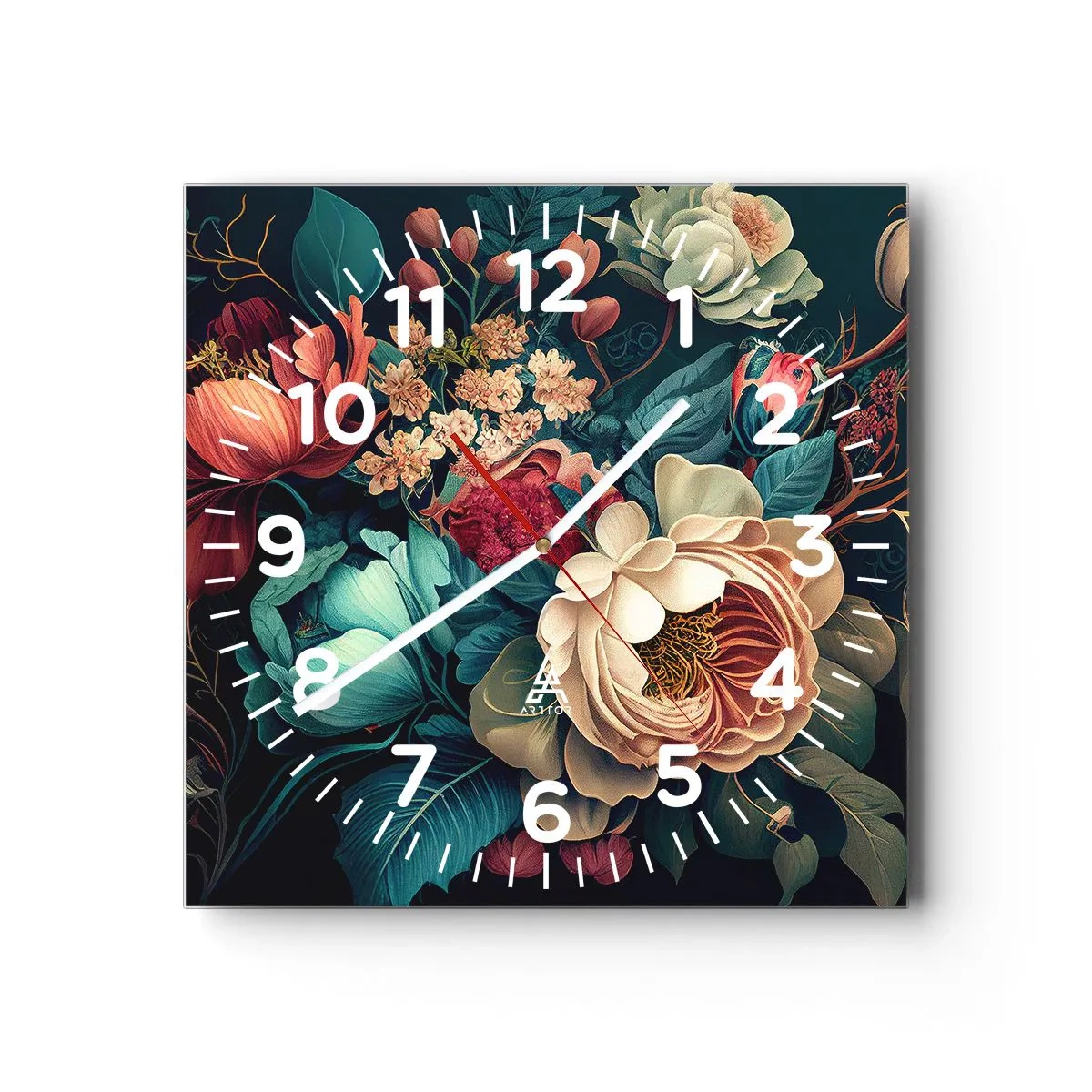 Wall clock - Clock on glass - 19th Century Charm - 30x30 cm