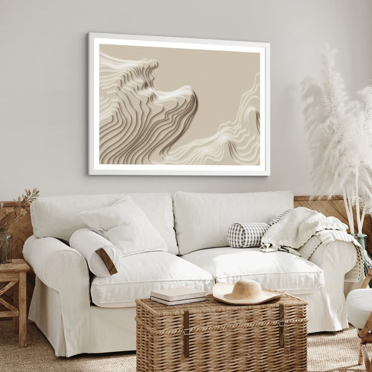 Poster in white frmae - Topography of Art. - 100x70 cm