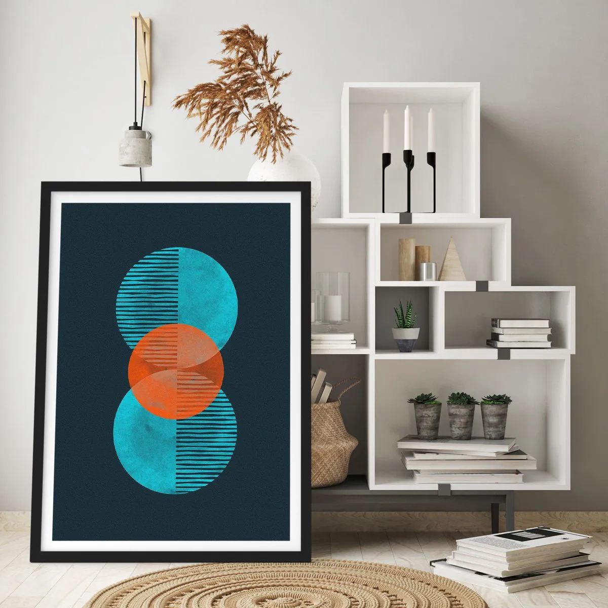 Poster in black frame - Symmetrical Composition - 30x40 cm