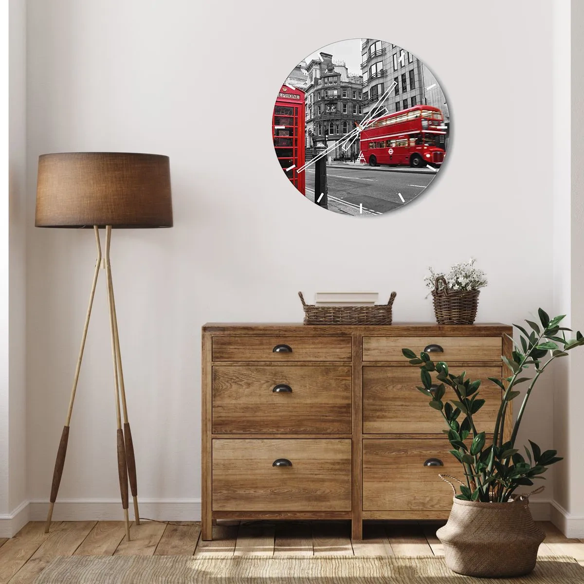 Wall clock - Clock on glass - The Reddest in Europe - 40x40 cm