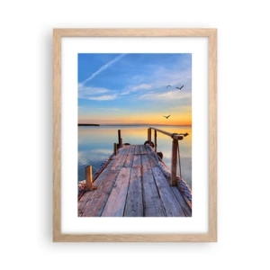 Poster in light oak frame - Walk towards the Sun - 30x40 cm