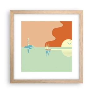 Poster in light oak frame - Ideal Sea Landscape - 30x30 cm