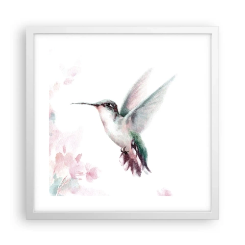 Poster in white frmae - Stopped in Flutter - 40x40 cm