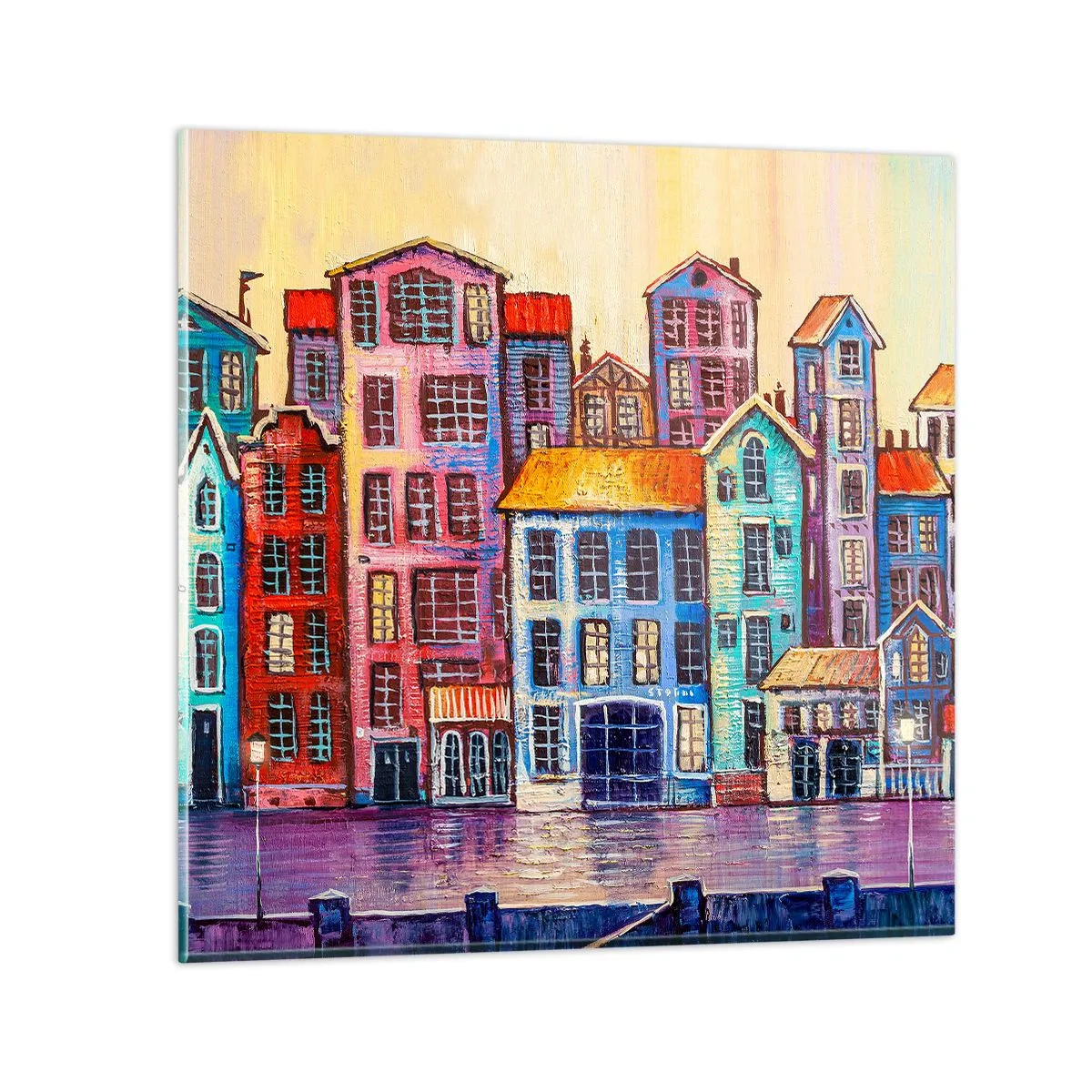 Glass picture - City Like From a Fairytale - 40x40 cm