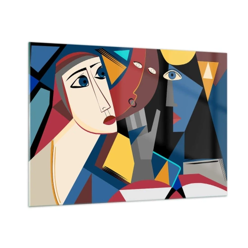 Glass picture - Conversation of Cubists - 100x70 cm