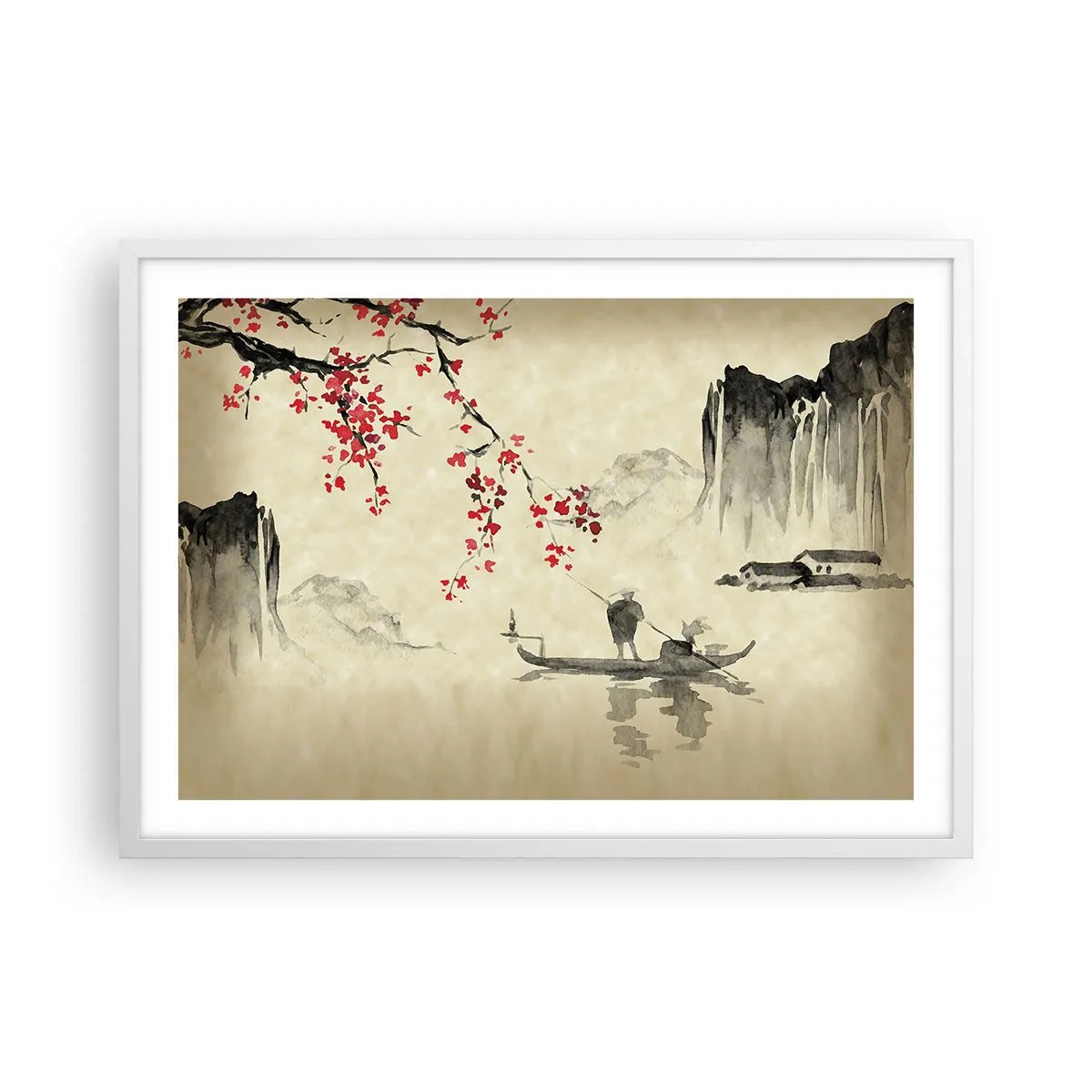 Poster in white frmae - In Cherry Blossom Country - 70x50 cm